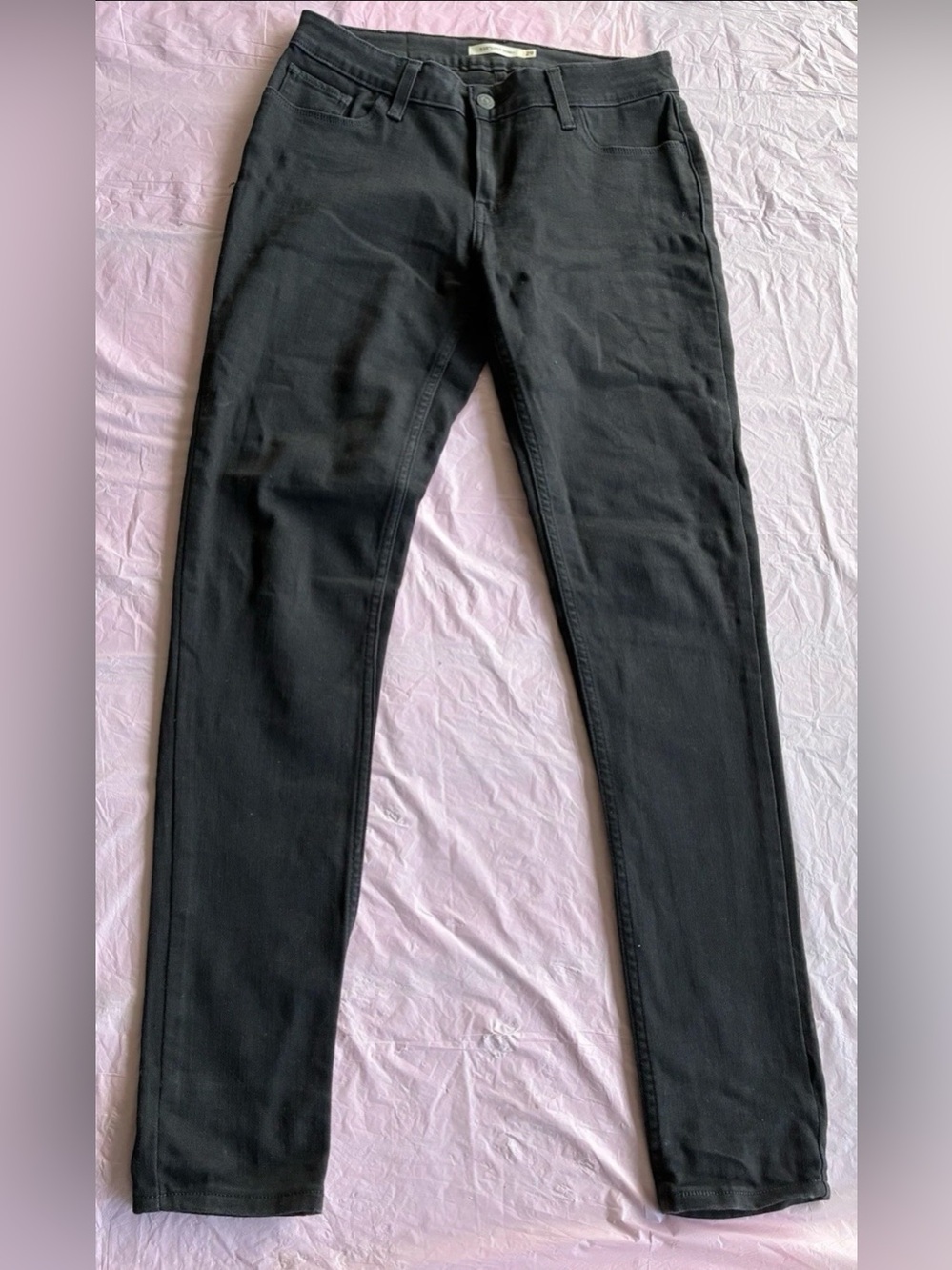 Levi’s 535 Women’s Black Jeans Pants Button Denim Super Skinny Retro Punk Sz 29